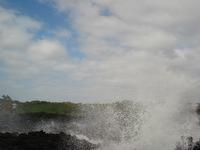 This is the blow hole where water from the surf blows up through the rocks