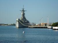 The reason the battleship Missouri is docked behind the Arizona memorial, is because it is the ship all were aboard when the Japenese surrendered, so the Arizona was the start to the US in WWII and the Missouri was the end.