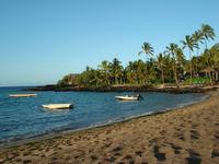 The Beach at Kona Village the resort on The Big Island - the right side of the beach is a reef with incredible snorkeling