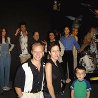 Torsten, Sally and Brendan in Wax Museum - Brendan looks scared (all these creepy wax figures)